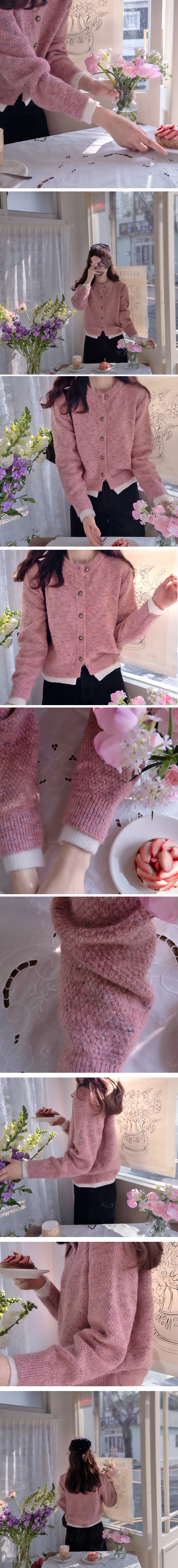 正韓 好美的配色假兩件下擺 圓領針織外套【F72323】韓國代購