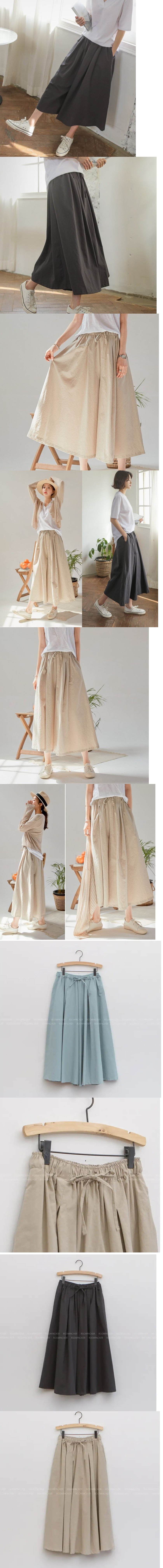 正韓 好看推薦抽繩雙口袋寬褲裙【RX5413】