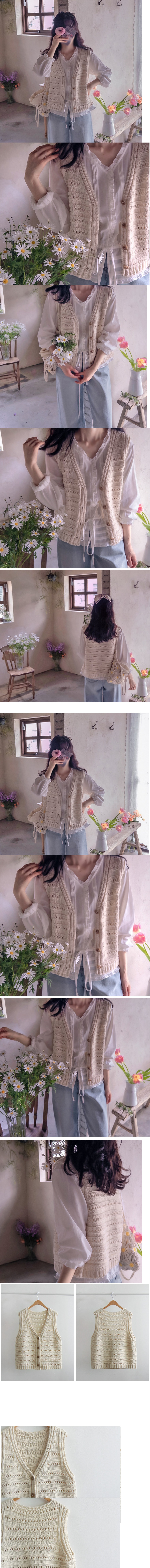 正韓 鏤空感 編織針織背心【A74293】 