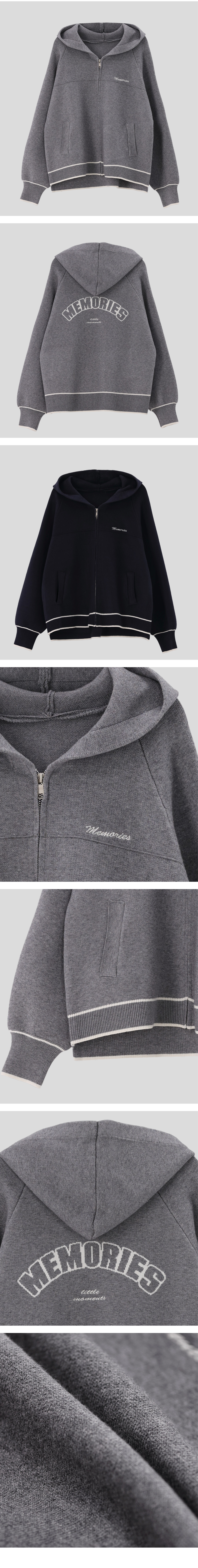  正韓 垂落連帽 刺繡字母連帽針織外套【C74291】韓國代購