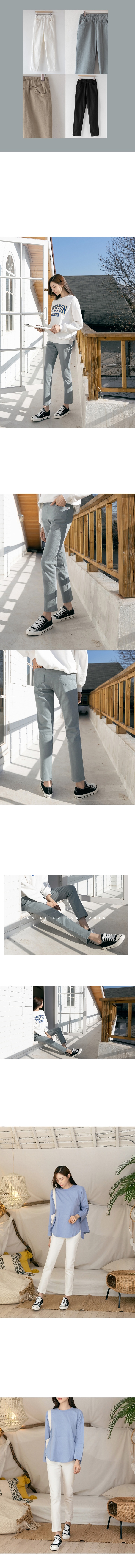 正韓 韓國熱銷款~鬆緊腰舒適彈性直筒褲【Y74201】韓國代購