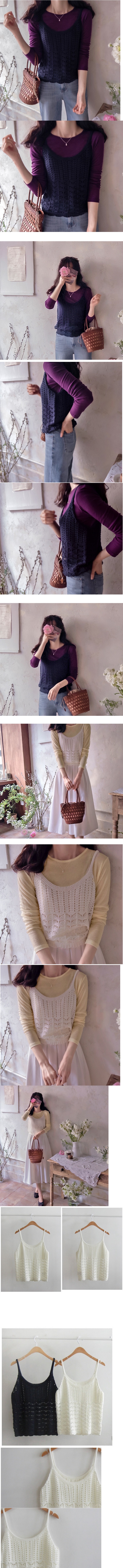 正韓 鏤空波浪下擺針織背心【B75209】 